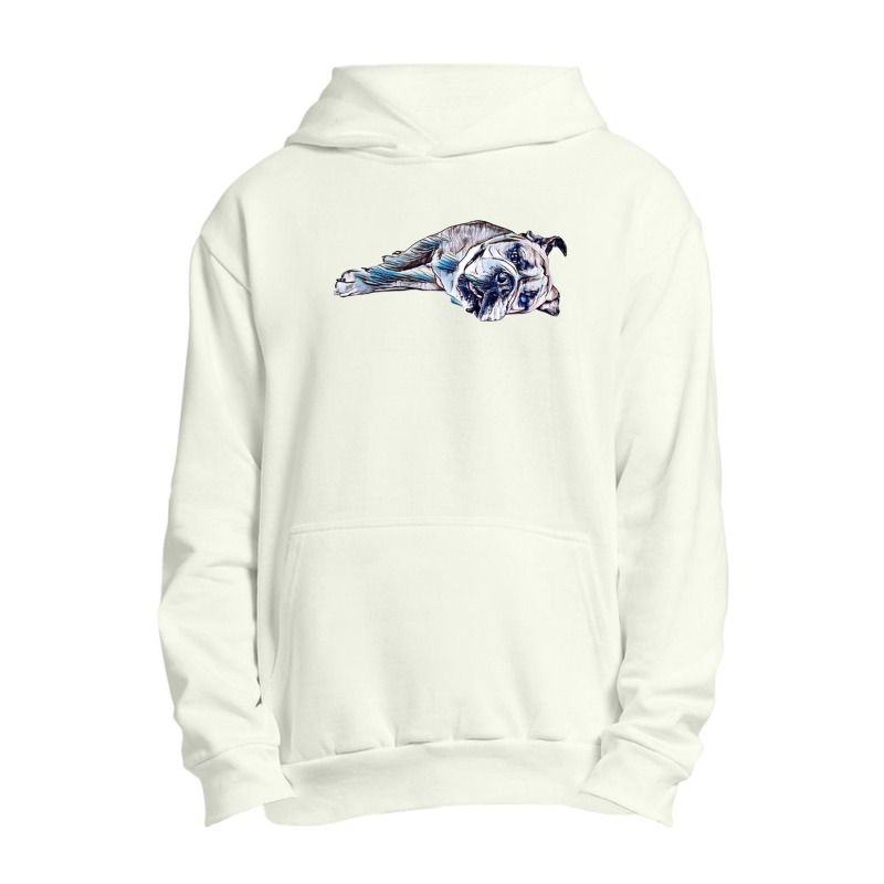 A Tired Bulldog Laying Down O Urban Pullover Hoodie | Artistshot