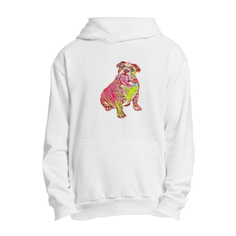 A Cute Bulldog Sitting And Lo Urban Pullover Hoodie | Artistshot