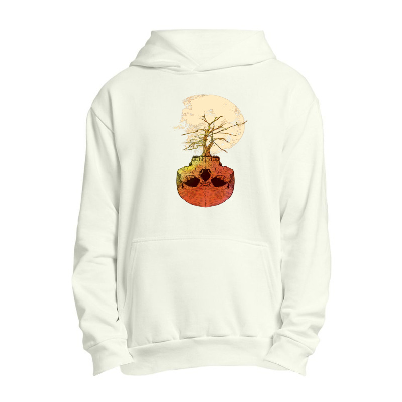 Skull Bowl For Tree With Full Moon Urban Pullover Hoodie | Artistshot