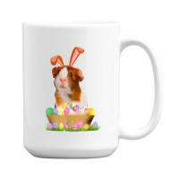 Funny Guinea Pig With Cute Bunny Ears Easter Day Eggs Basket 15 Oz Coffee Mug | Artistshot