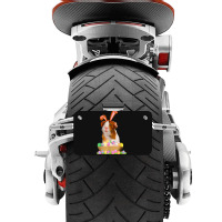 Funny Guinea Pig With Cute Bunny Ears Easter Day Eggs Basket Motorcycle License Plate | Artistshot