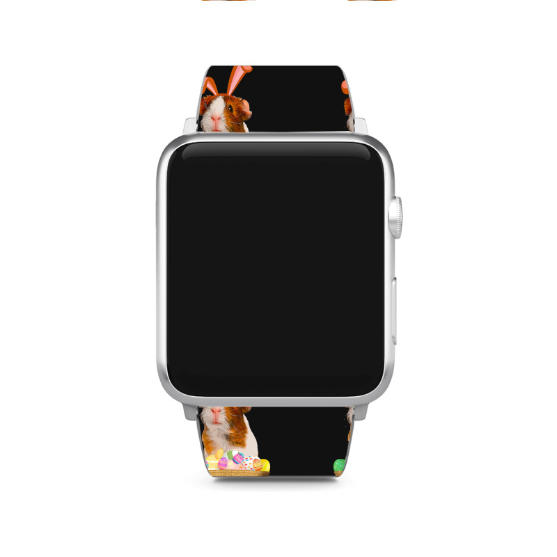 Funny Guinea Pig With Cute Bunny Ears Easter Day Eggs Basket Apple Watch Band | Artistshot