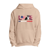 America Flag Love My Boston Terrier Urban Pullover Hoodie | Artistshot