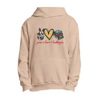 Peace Love Bookkeeper Urban Pullover Hoodie | Artistshot