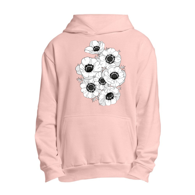 White Anemones Urban Pullover Hoodie by lents | Artistshot