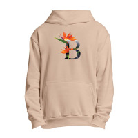 Floral Initial Letter B Urban Pullover Hoodie | Artistshot