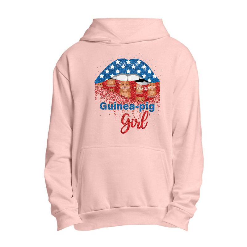 Guinea Pig Girl Pretty American Flag Sexy Biting Lip 4th Of July Usa A Urban Pullover Hoodie | Artistshot