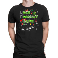 Nice Naughty Drunk Check Funny Christmas Cute Gifts T-shirt | Artistshot