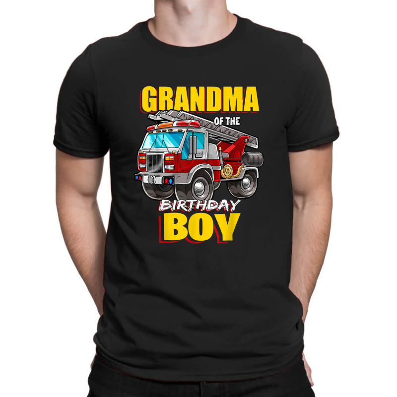 Grandma Of Birthday Boy Matching Family Fireman Firetruck  Grandma T-shirt | Artistshot