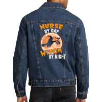 Nurse By Day Witch By Night Men Denim Jacket | Artistshot