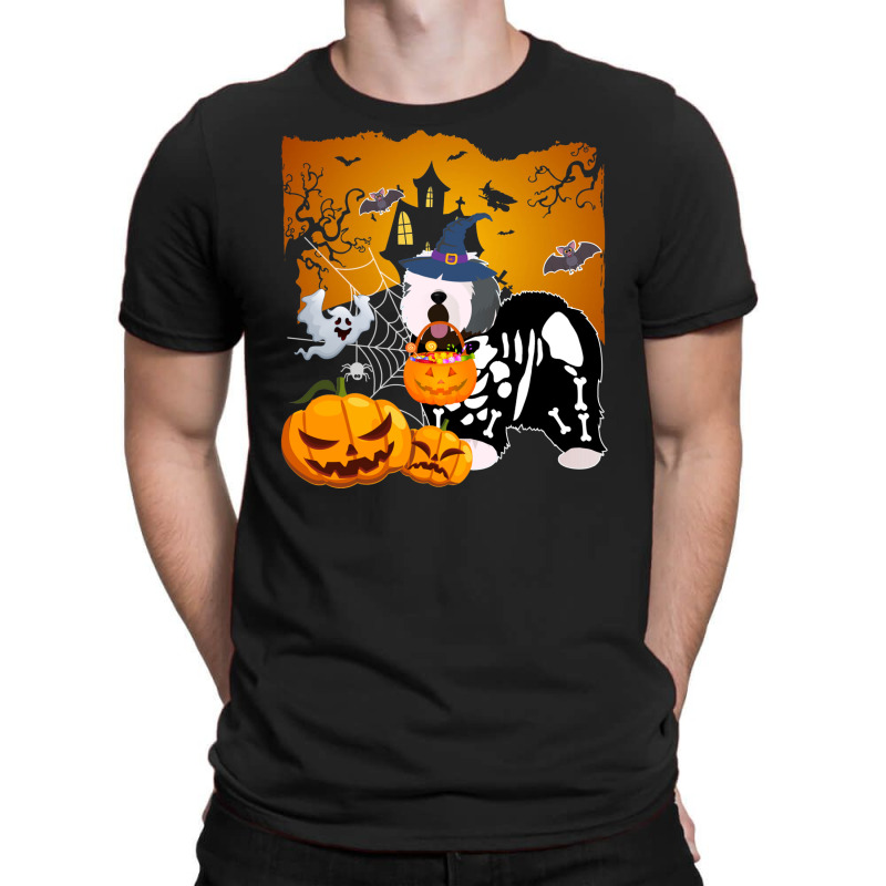 Old English Sheepdog Skeleton Halloween Happy Pumpkin T-shirt | Artistshot