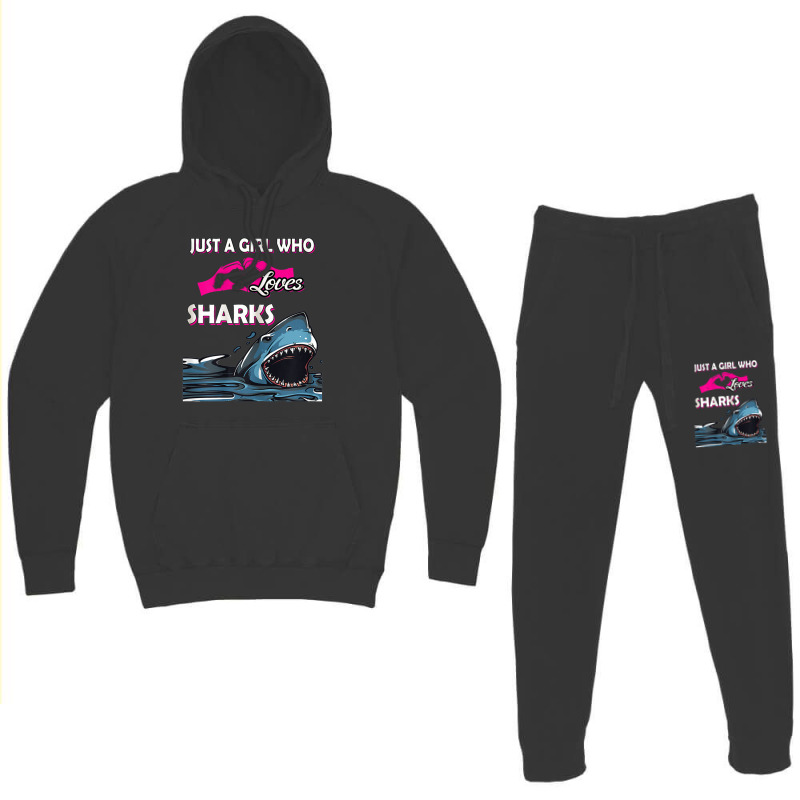 Just A Girl Who Loves Sharks Shirt Perfect Birthday Gift Hoodie & Jogger Set | Artistshot