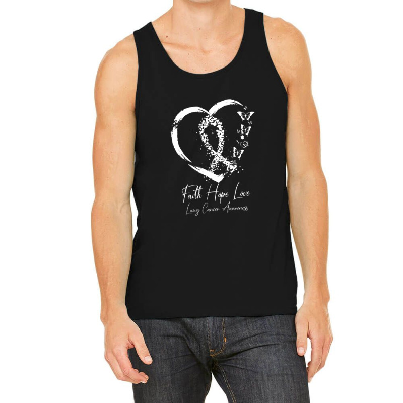 White Ribbon Faith Hope Love Support Lung Cancer Awareness Tank Top | Artistshot