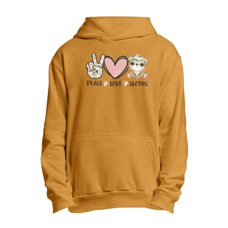 Peace Love Sloths Urban Pullover Hoodie | Artistshot