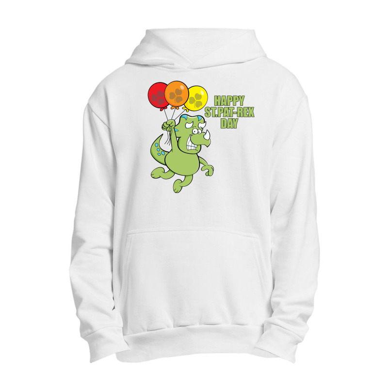 Patrick Day Flying Dinosaur With Balloon Urban Pullover Hoodie | Artistshot