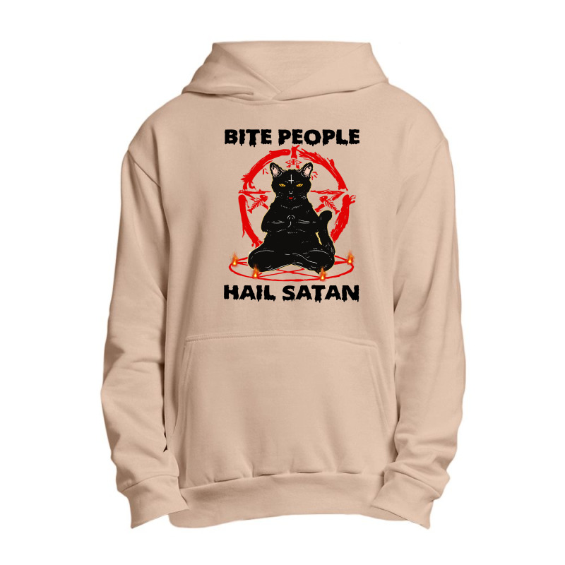 Hail Satan Funny Cat Yoga Urban Pullover Hoodie by Agus w | Artistshot