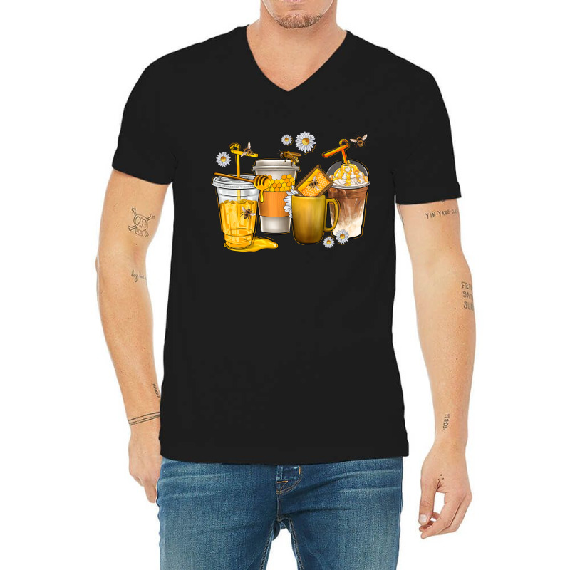 Coffee Cups Bumble Bee V-neck Tee | Artistshot