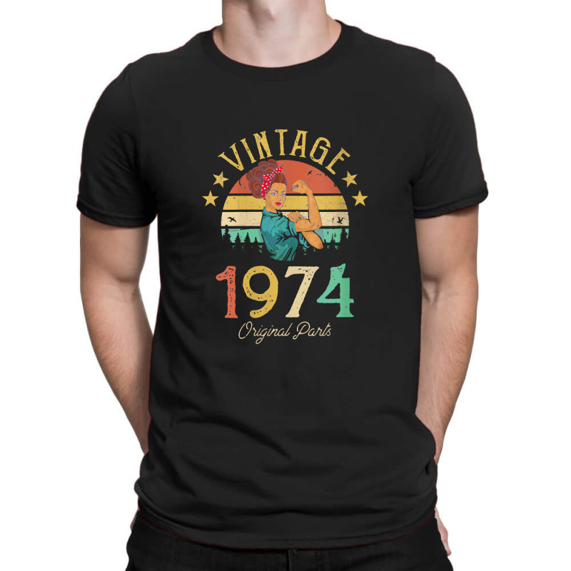 Womens Vintage 1974 Made In 1974 47th Birthday 47 Years Old V Neck T S T-shirt | Artistshot