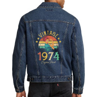 Womens Vintage 1974 Made In 1974 47th Birthday 47 Years Old V Neck T S Men Denim Jacket | Artistshot