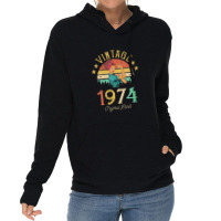 Womens Vintage 1974 Made In 1974 47th Birthday 47 Years Old V Neck T S Lightweight Hoodie | Artistshot