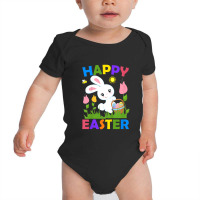 Kids Happy Easter Bunny Egg Basket Honeybee Flower Christian Girl Baby Bodysuit | Artistshot