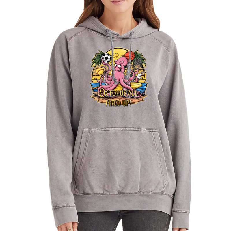 Octopus All Fired Up! Vintage Hoodie | Artistshot