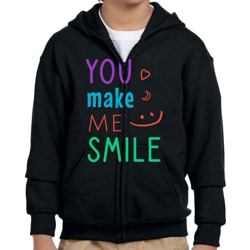 You Make Me Smile Youth Zipper Hoodie by Cypryanus | Artistshot