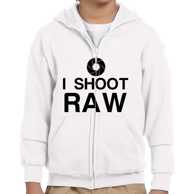 I Shoot Raw Youth Zipper Hoodie | Artistshot