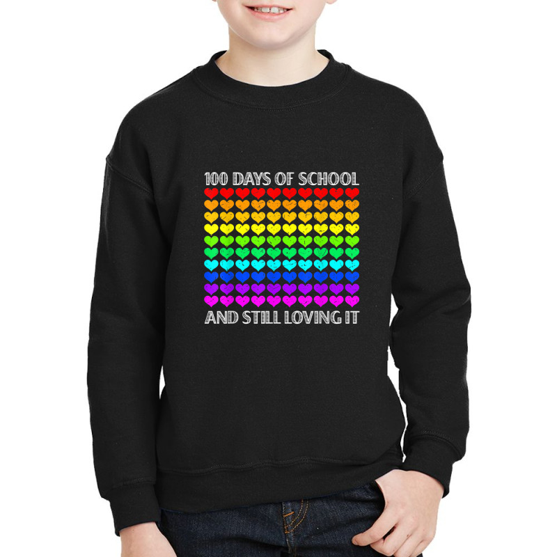 100 Days Of School And Still Loving It Teacher Student Heart Youth Sweatshirt | Artistshot