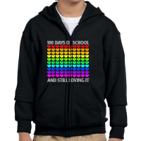 100 Days Of School And Still Loving It Teacher Student Heart Youth Zipper Hoodie | Artistshot