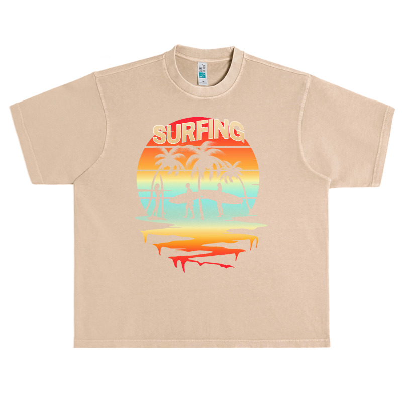 Surfing T  Shirtsurfing Surfer Summer Vacation Sunset T  Shirt Urban Heavy T-shirt | Artistshot