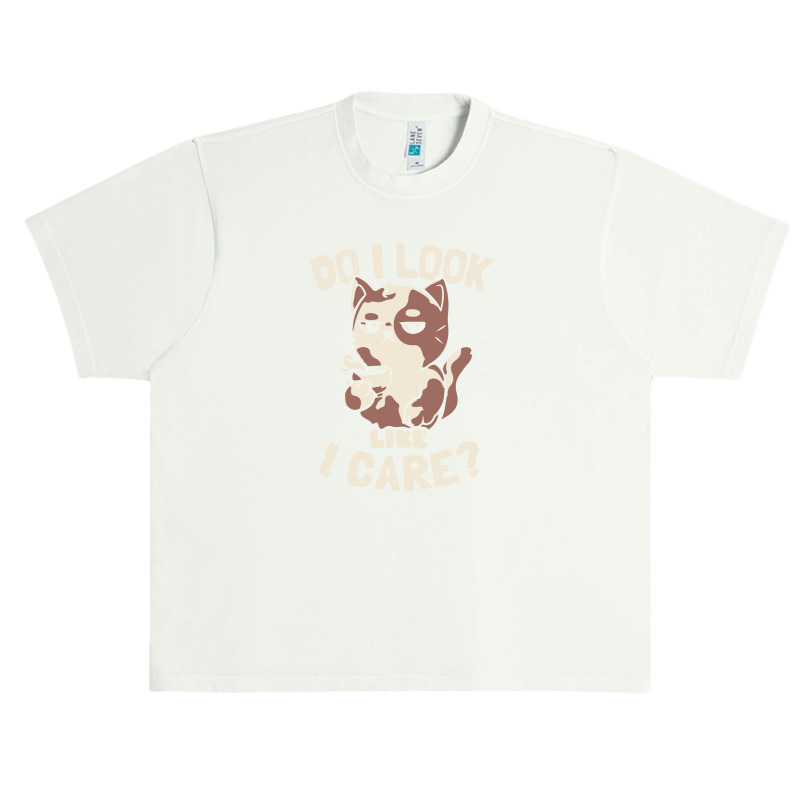 Do I Look Like I Care   Lazy Cute Coffee Cat Gift Urban Heavy T-shirt | Artistshot