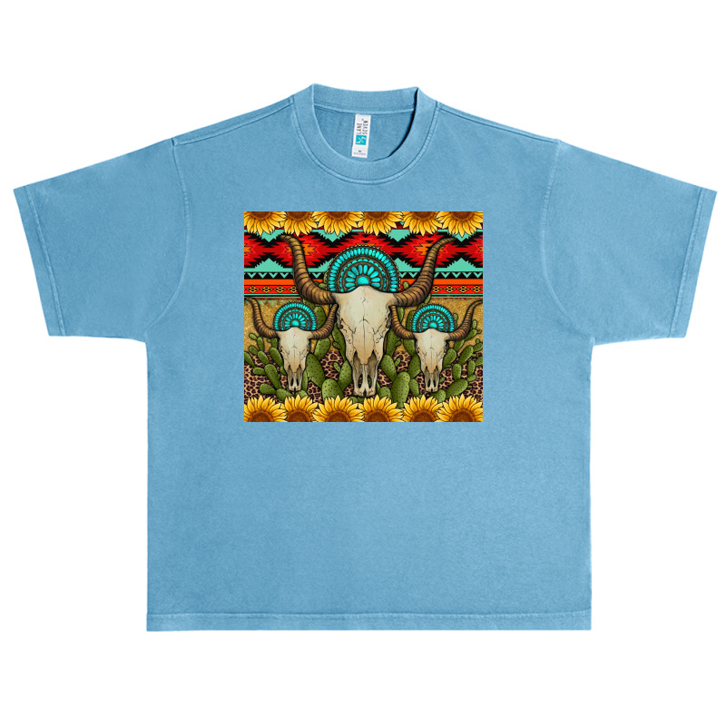 Bull Skulls Gemstones And Cactus With Leopard And Aztec Urban Heavy T-shirt | Artistshot