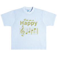 Musician Music Gift, Happy Face Musical Notes, Funny Music Urban Heavy T-shirt | Artistshot