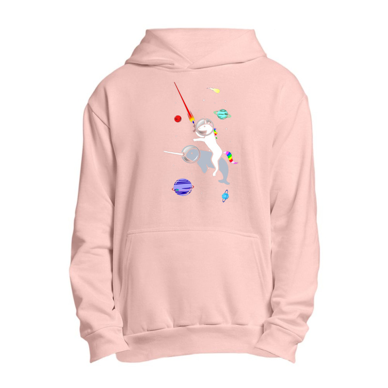 Unicorn Riding Narwhal In Space Urban Pullover Hoodie | Artistshot