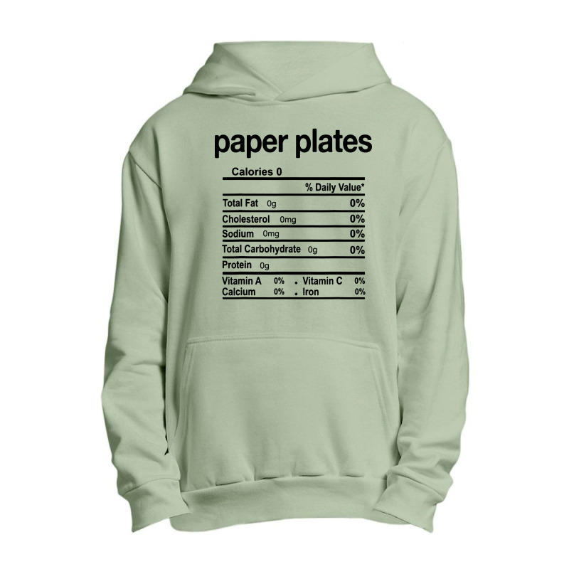 Paper Plates Nutrition Facts Funny Thanksgiving Christmas Urban Pullover Hoodie | Artistshot