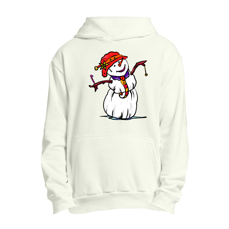 Funny Christmas Snowman Wearing Santa Hat Urban Pullover Hoodie | Artistshot