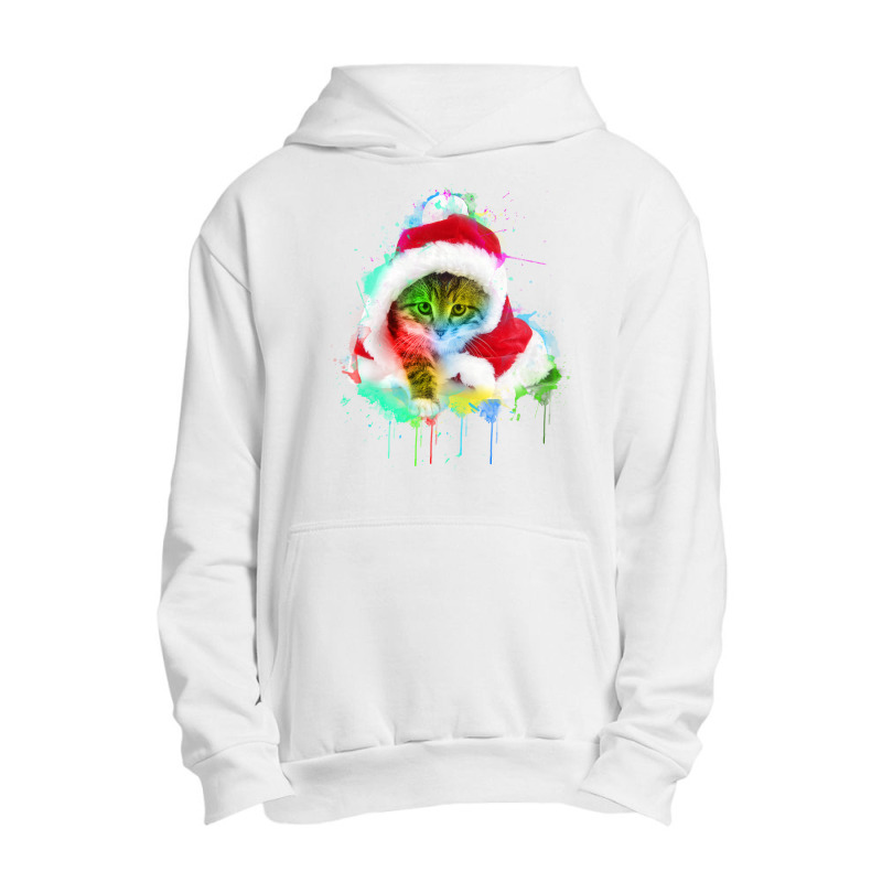 Merry Christmas Cat Urban Pullover Hoodie | Artistshot