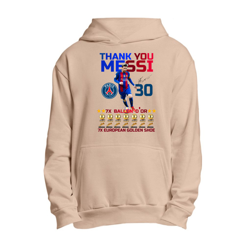 Ballon D'or 2021 Thank You Messi 30 Number 7x Golden Shoe Urban Pullover Hoodie | Artistshot