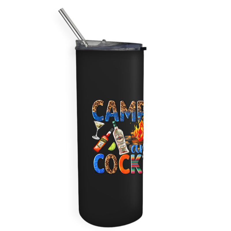 Campfire And Cocktails Skinny Tumbler | Artistshot