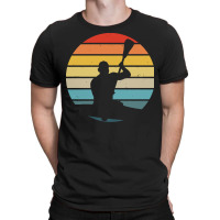 Canoe T  Shirt Canoeing Silhouette On A Distressed Retro Sunset Design T-shirt | Artistshot