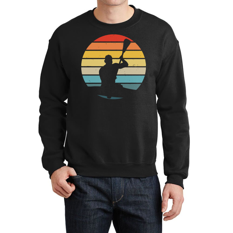 Canoe T  Shirt Canoeing Silhouette On A Distressed Retro Sunset Design Crewneck Sweatshirt | Artistshot