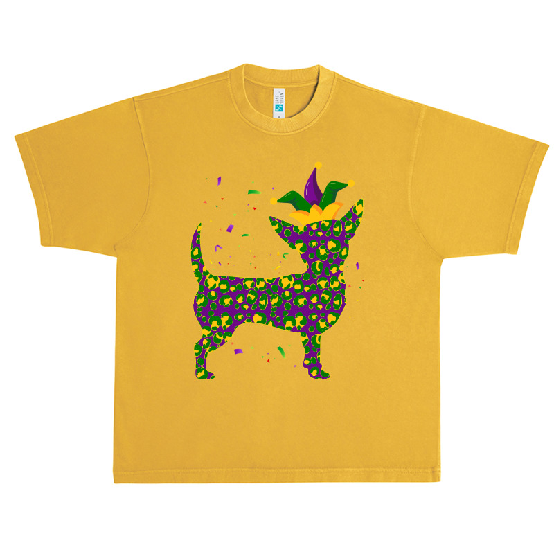 Funny Dog Mardi Gras, Cute Leopard Chihuahua Puppy Lover T Shirt Urban Heavy T-shirt by TeaMenShop | Artistshot