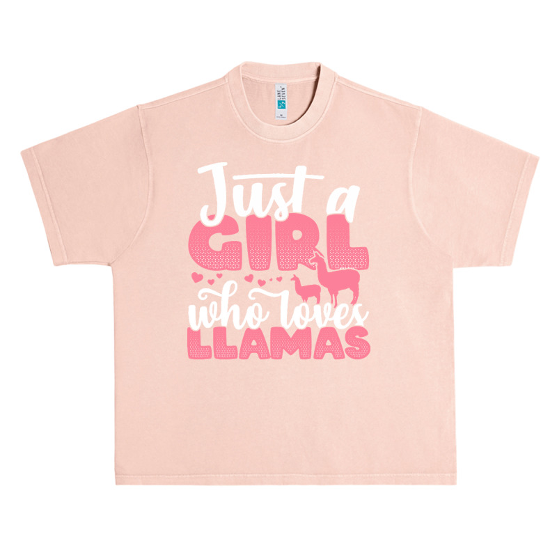 Just A Girl Who Love T  Shirt Just A Girl Who Loves Llamas Funny Llama Urban Heavy T-shirt | Artistshot