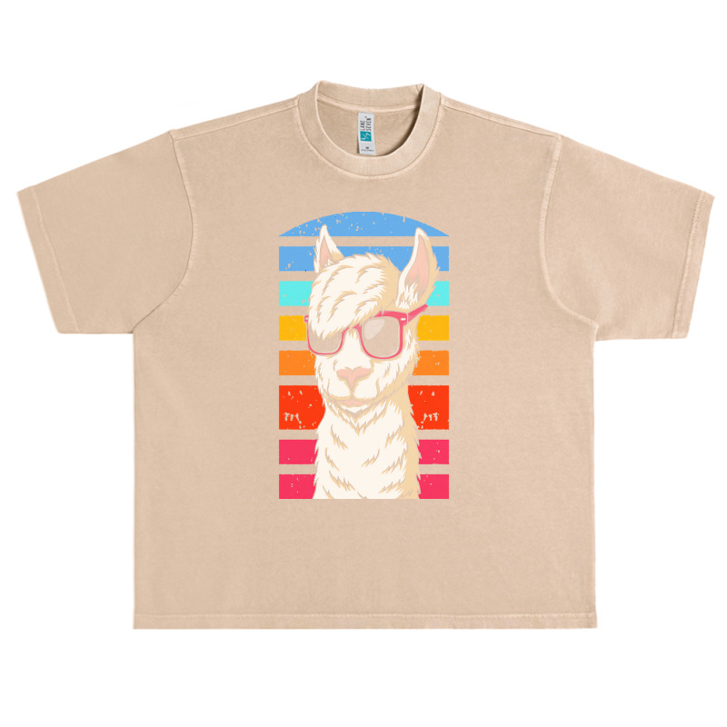 Llama T  Shirt Cool Retrowave Llama With Aesthetic Gradient Colors T Urban Heavy T-shirt | Artistshot