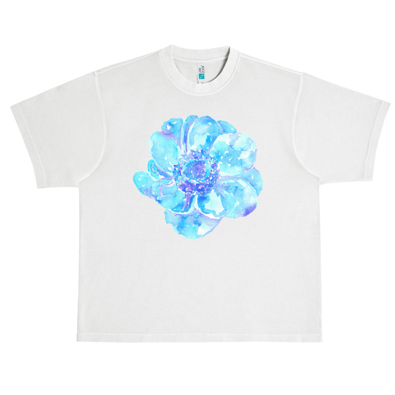 Blue Anemone Flower Painting Red Green Flower Red Green Abstract Water Urban Heavy T-shirt | Artistshot