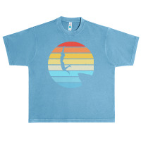 Scuba Diving T  Shirt Cliff Diving Silhouette On A Distressed Retro Su Urban Heavy T-shirt | Artistshot