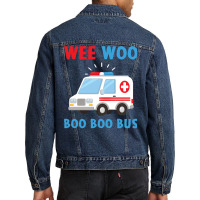 Wee Woo Boo Boo Bus Ambulance Ems Emt Paramedic Driver Gift Pullover H Men Denim Jacket | Artistshot