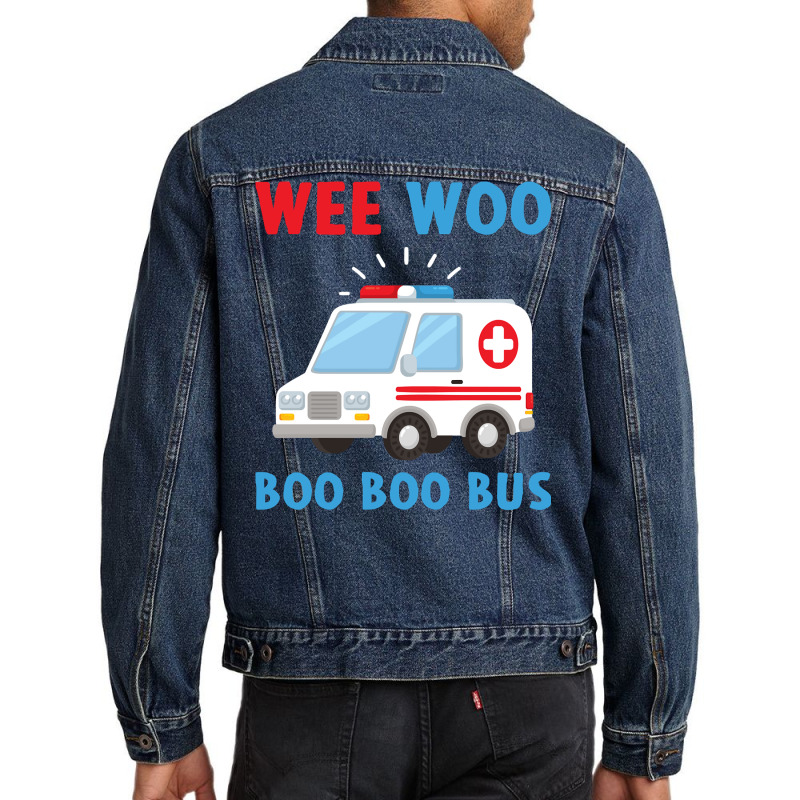 Wee Woo Boo Boo Bus Ambulance Ems Emt Paramedic Driver Gift Pullover H Men Denim Jacket | Artistshot