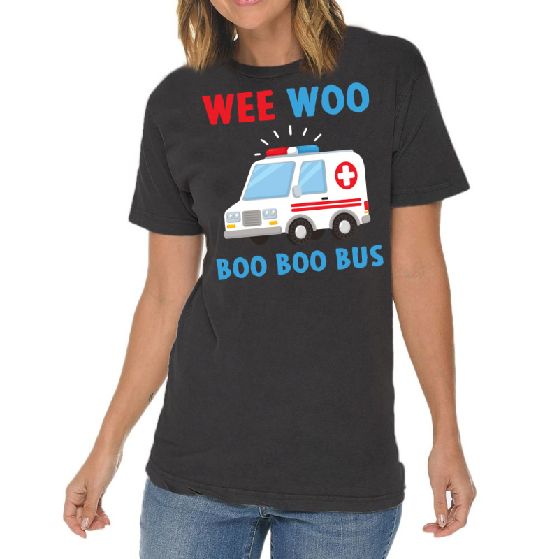 Wee Woo Boo Boo Bus Ambulance Ems Emt Paramedic Driver Gift Pullover H Vintage T-shirt | Artistshot